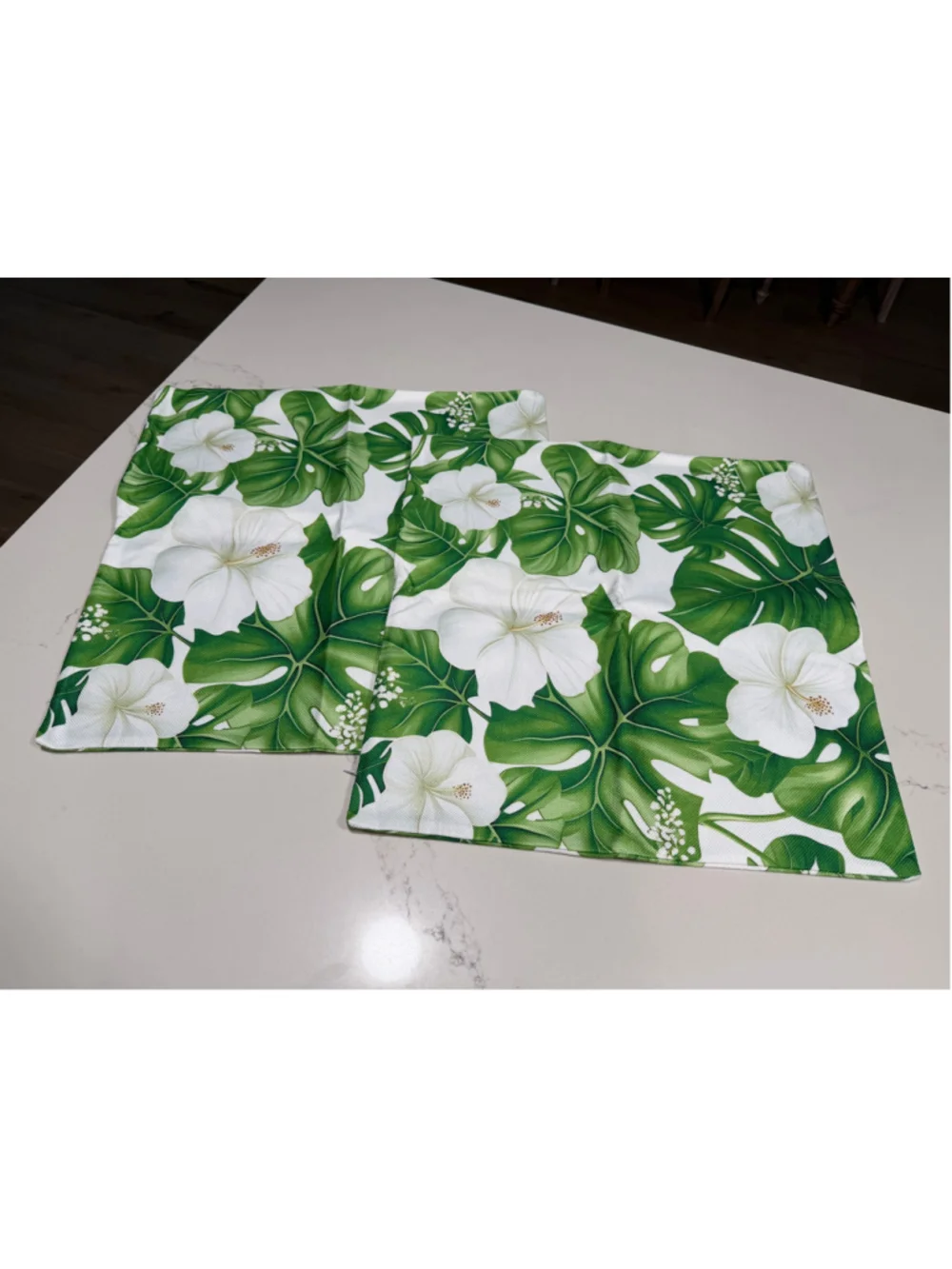 NEW Set of 2 Tropical Floral Double sided Throw Pillow Cover 18”